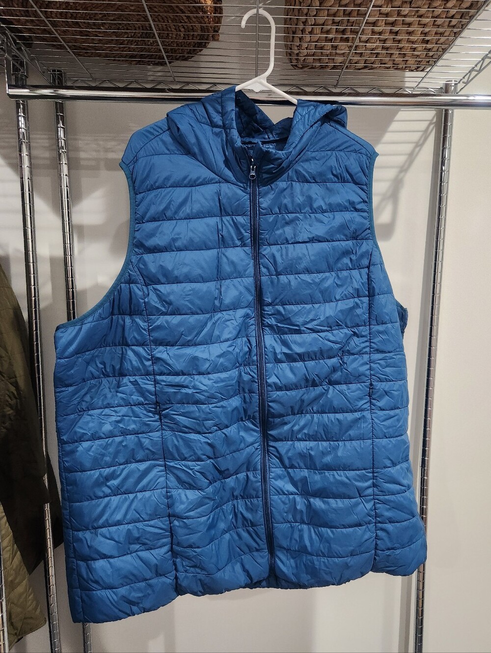 Torrid 5 Blue Quilted Puffer Hooded Vest